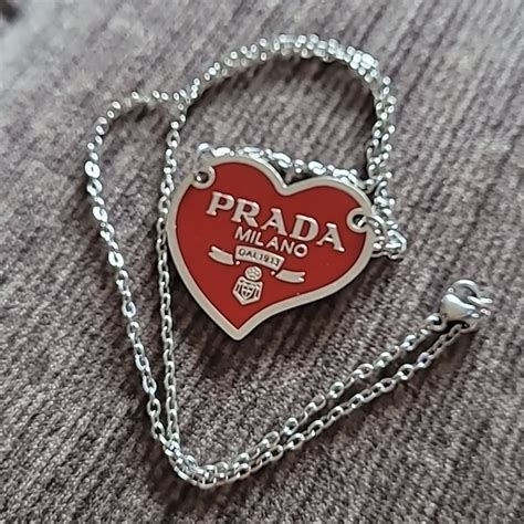 prada heart necklace